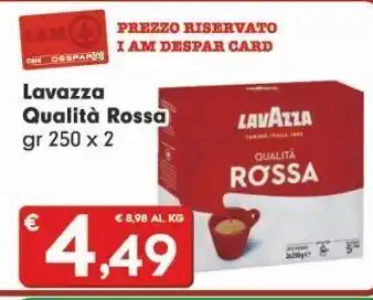 Eurospar Lavazza qualità rossa 250g offerta