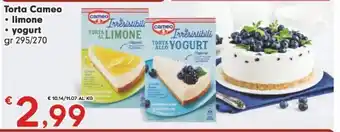 Eurospar Torta cameo limone, yogurt gr 295/270 offerta