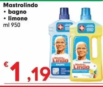 Eurospar Mastrolindo bagno, limone ml 950 offerta