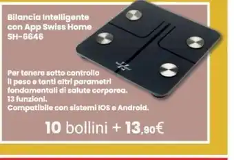 Bilancia intelligente con app swiss home sh-6646