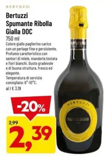 DPiù Bertuzzi Spumant Ribolla Gialla DOC 750 ml offerta
