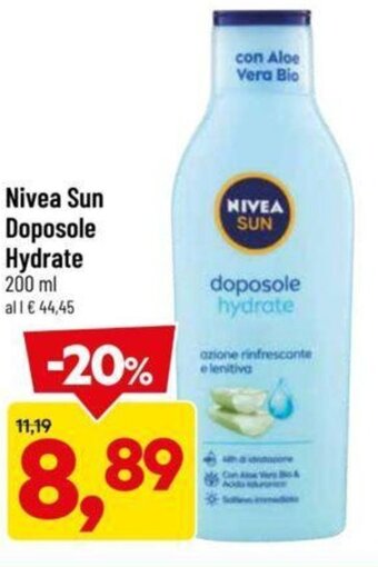 DPiù Nivea Sun Doposole Hydrate 200 ml offerta
