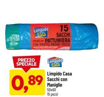 DPiù Limpido Casa Sacchi con Maniglie 50x60 15 pezzi offerta