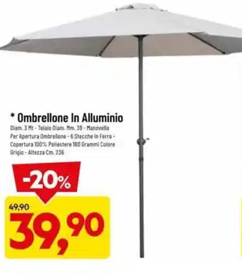 DPiù Ombrellone in Alluminio 3 Mt offerta