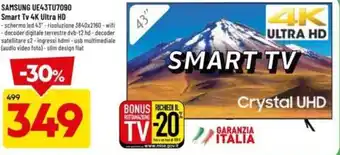 DPiù Samsung UE43TU7090 Smart Tv 4K Ultra HD offerta