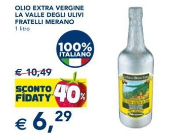 Esselunga Olio Extra Vergine La Valle Degli Ulivi Fratelli Merano 1 litro offerta
