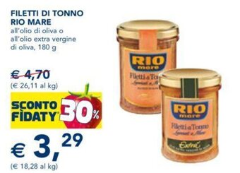 Esselunga Rio Mare Filetti di Tonno 180 g offerta