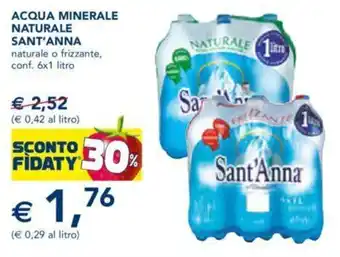 Esselunga Sant'Anna Acqua Minerale Naturale 6x1 litro offerta