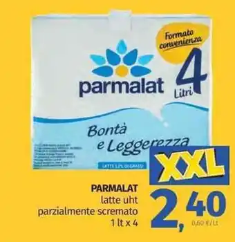 Pam Parmalat latte uht parzialmente scremato 1 lt x 4 offerta