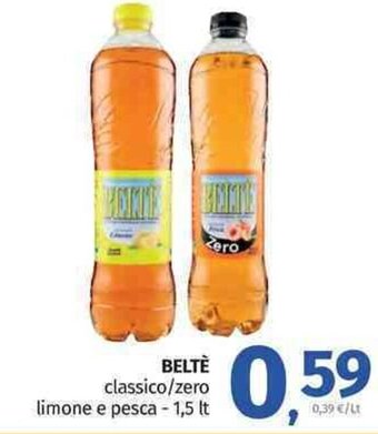 Pam Beltè classico/zero limone e pesca -1,5 lt offerta
