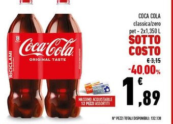 Conad Coca Cola classica/zero pet - 2x1,350 L offerta