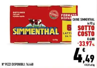 Conad Simmenthal Carne 6x90 g offerta