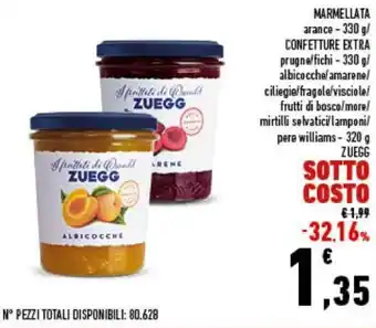 Conad Zuegg Marmellata 330 g/320 g offerta