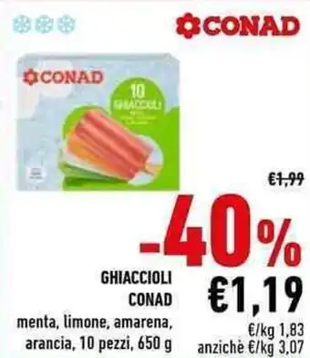 Conad City Conad Ghiaccioli 10 pezzi 650 g offerta