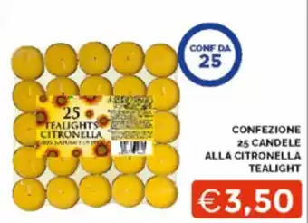 Confezione 25 Candele Alla Citronella Tealight