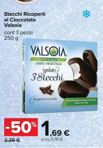 Carrefour Iper Stecchi ricoperti al cioccolato valsoia offerta