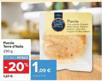 Carrefour Iper Puccia terre d'italia offerta