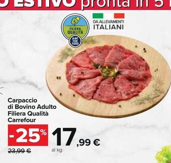 Carrefour Iper Carpaccio di bovino adulto filiera qualità carrefour offerta