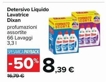 Carrefour Iper Detersivo liquido lavatrice dixan offerta