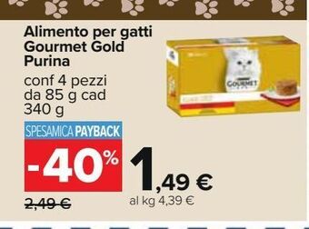 Carrefour Iper Alimento per gatti gourmet gold purina offerta