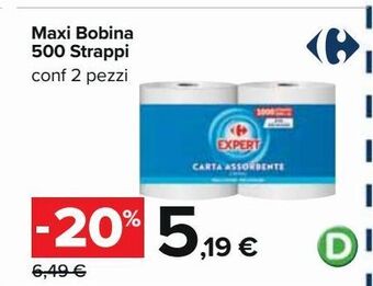 Carrefour Iper Maxi bobina 500 strappi offerta
