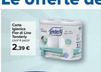 Carrefour Iper Carta igienica fior di lino tenderly offerta