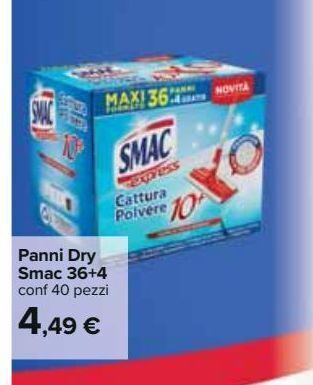 Carrefour Iper Panni dry smac 36+4 offerta