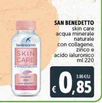Deco Market Skin care acqua minerale naturale con collagene, zinco e acido ialuronico san benedetto offerta