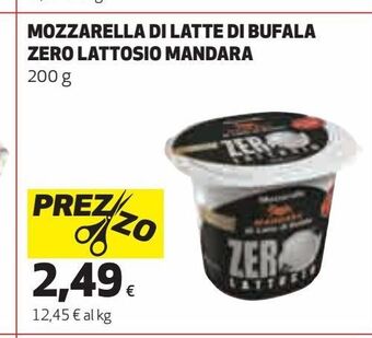 Coop Mozzarella di latte di bufala zero lattosio mandara offerta