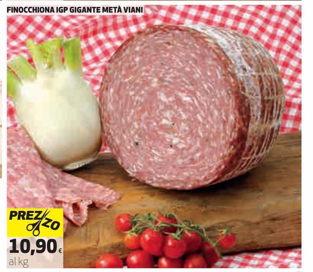 Finocchiona igp gigante metà viani offerta di Coop