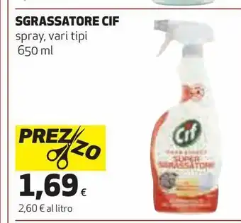 Coop Sgrassatore cif offerta