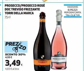 Coop Prosecco/prosecco rosè doc treviso frizzante torri della marca offerta