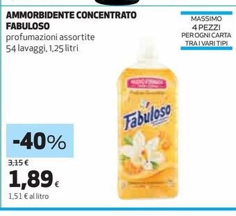 Coop Ammorbidente concentrato fabuloso offerta