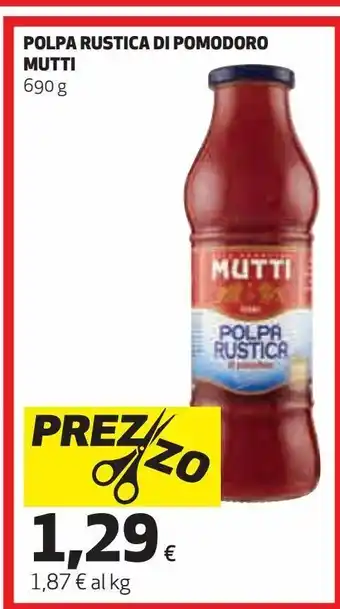 Ipercoop Polpa di pomodoro mutti offerta