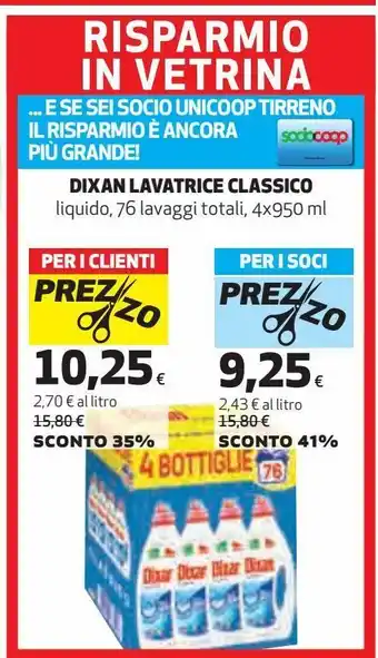 Ipercoop Dixan lavatrice classico offerta
