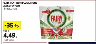 Ipercoop Fairy platinum plus limone lavastoviglie offerta