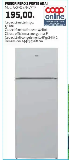 Ipercoop Frigorifero 2 porte akai offerta
