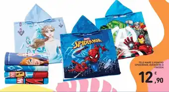 Spazio Conad Telo mare o poncho spiderman, avengers o frozen offerta