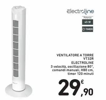 Spazio Conad Ventilatore a torre vt32r electroline offerta