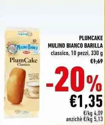 Conad City Barilla Mulino Bianco Plum Cake 10 pezzi, 330 g offerta