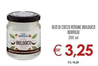 Conad City Benvolio Olio di Cocco Vergine Biologico 200 ml offerta