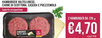 Tigros Hamburger Valtellinese, Carne di Scottona, Casera e Prezzemolo 2 hamburger 120 g offerta