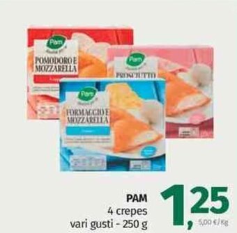 Pam Pam 4 crepes vari gusti - 250 g offerta