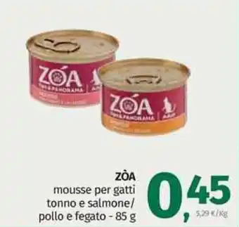 Pam Zóa mousse per gatti tonno e salmone/pollo e fegato - 85 g offerta