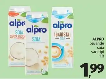 Pam Alpro bevande soia vari tipi 1 lt offerta