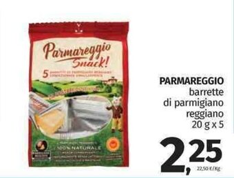 Pam Parmareggio barrette di parmigiano reggiano 20 g x 5 offerta
