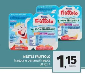 Pam Nestlé Frùttolo fragola e banana/fragola 50 g x 4 offerta