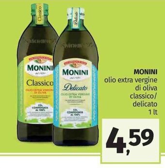 Pam Monini olio extra vergine di oliva classico/delicato 1 lt offerta
