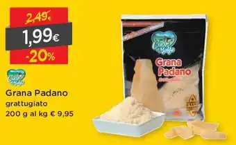 DPiù Cuor di Malga Grana Padano Grattugiato 200g offerta