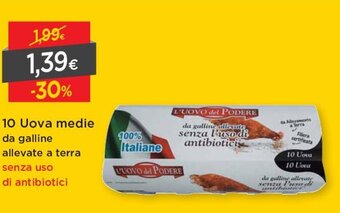 DPiù L'Uovo del Podere 10 Uova medie offerta